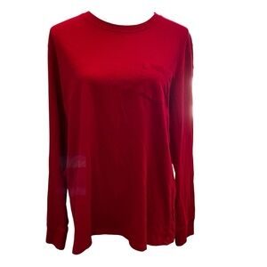 Ivory Ella Women’s XL Red Long Sleeve Pocket Tee Shirt Soft Cotton